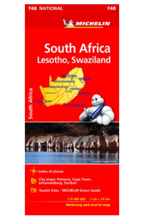 South Africa: Lesotho, Swaziland Motoring and Tourist Map (748 National)