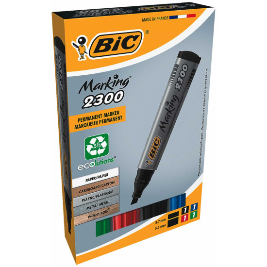 Bic Intensity Permanent Marker, Fine Bullet Tip, Assorted Metallic Colors, 8/Pack