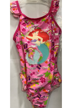 Little Mermaid Girls' Bathing Suit One Piece Disney Swimsuit- Pink