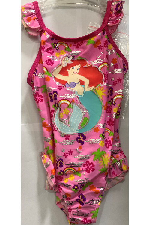Little Mermaid Girls' Bathing Suit One Piece Disney Swimsuit- Pink