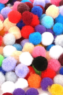 Multi coloured pompom
