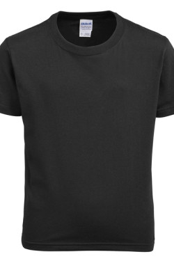 Black Gildan Kids Soft Style Unbranded Short Sleeve T-Shirt